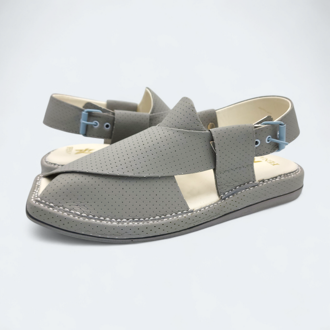 Kaptan Medicated Chappal Dotted Dark Grey