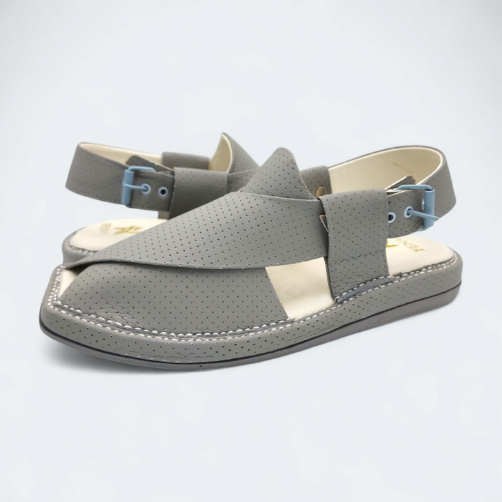 Kaptan Medicated Chappal Dotted Dark Grey