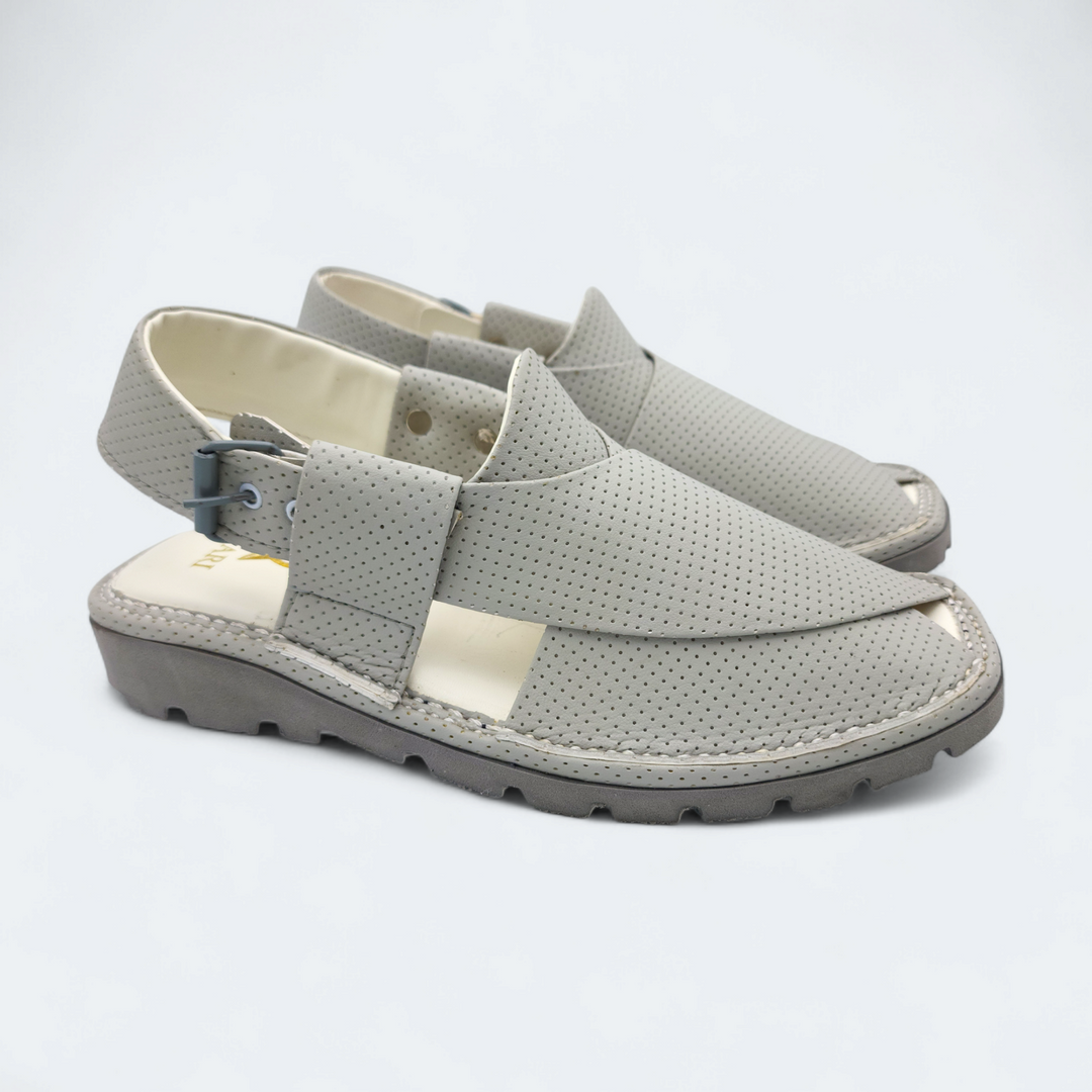 Kaptan Medicated Chappal Dotted White