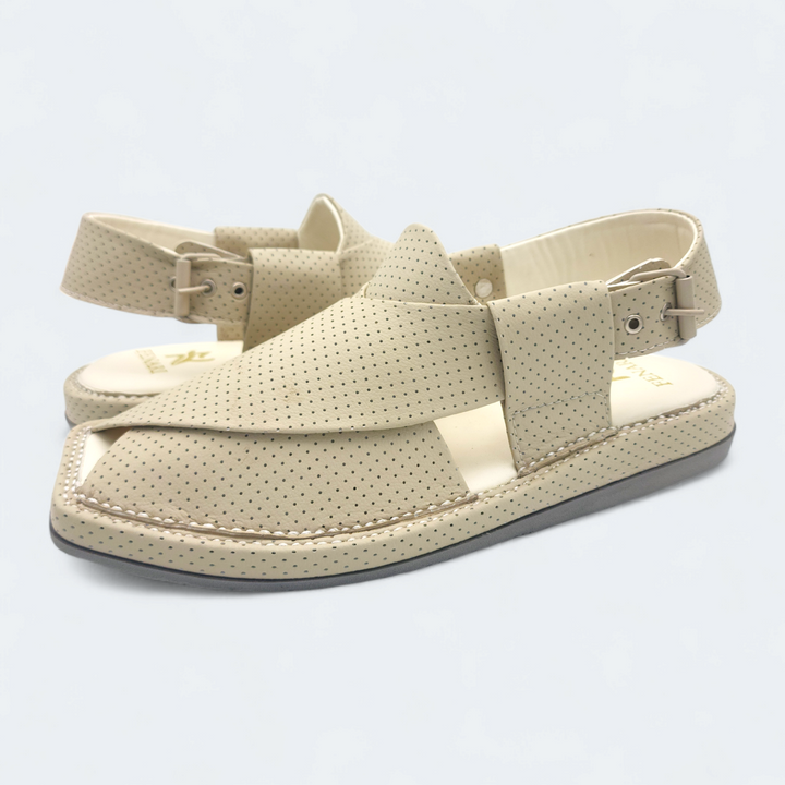 Kaptan Medicated Chappal Dotted Cream