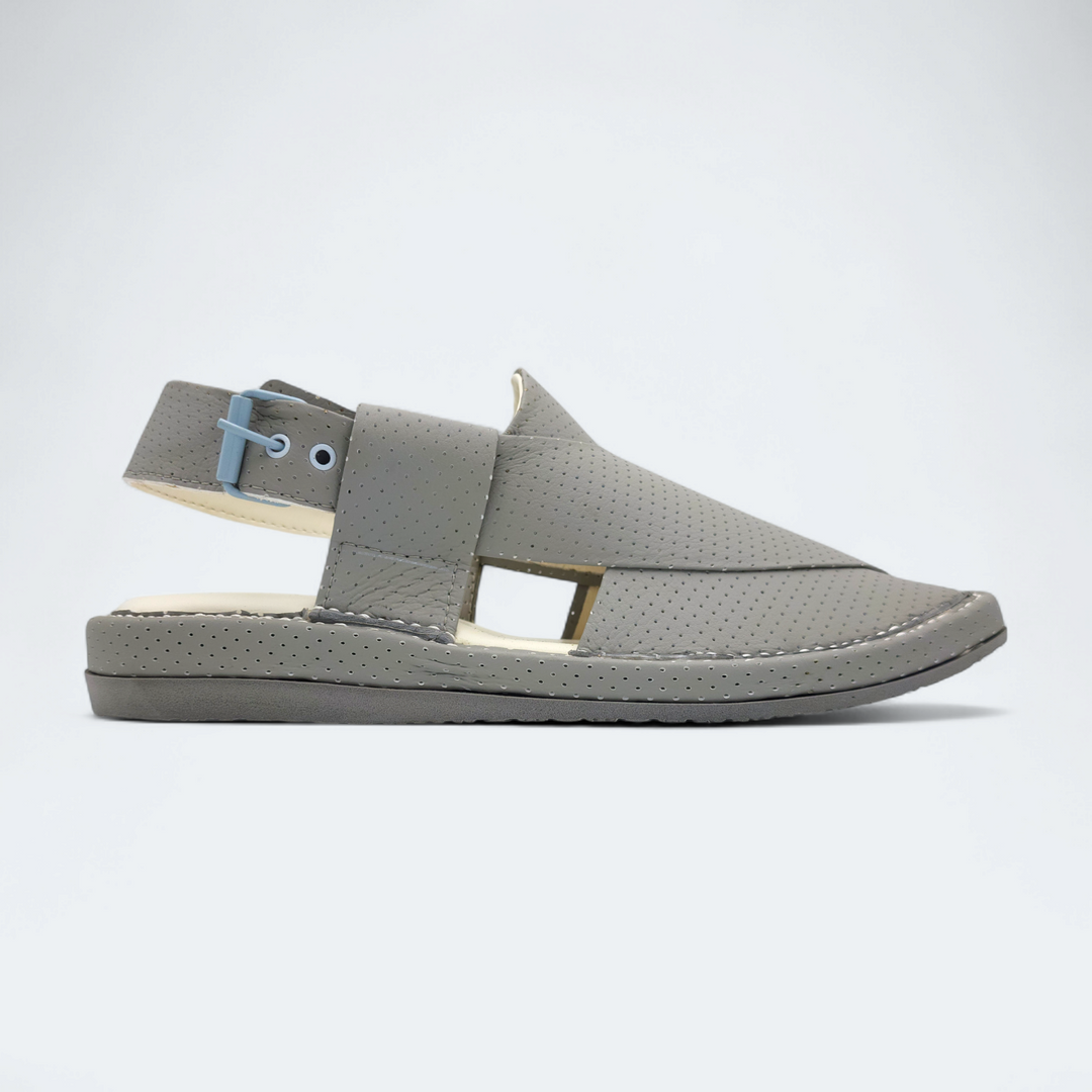 Kaptan Medicated Chappal Dotted Dark Grey