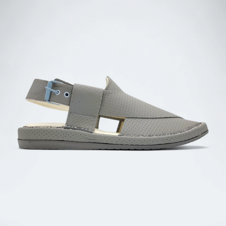 Kaptan Medicated Chappal Dotted Dark Grey